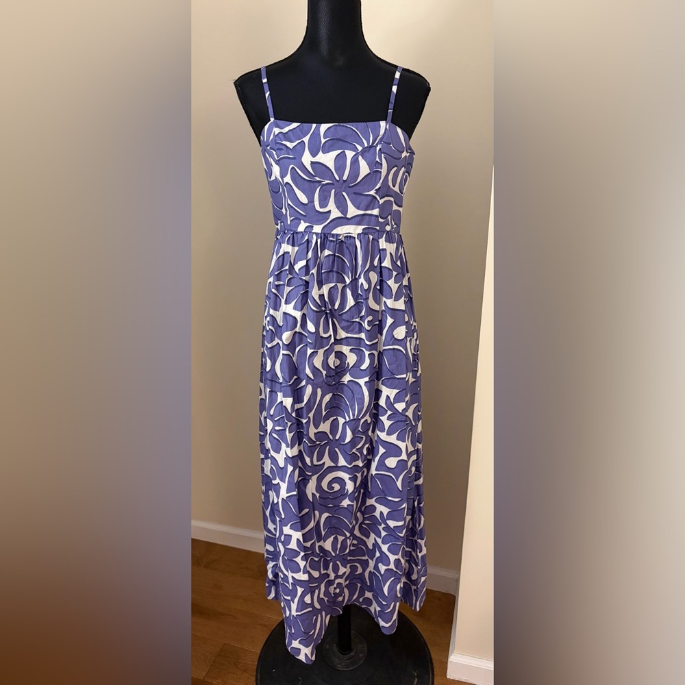 NWOT Jessica Simpson Blue and White Floral Maxi Sundress Sz L
